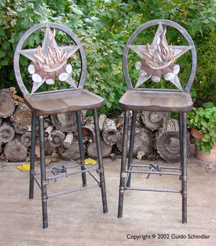 Fire Back Bar Stools