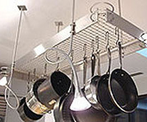 stainless pot rack